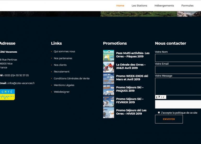 SCom Multimédia - Création de sites internet - Côté Vacances