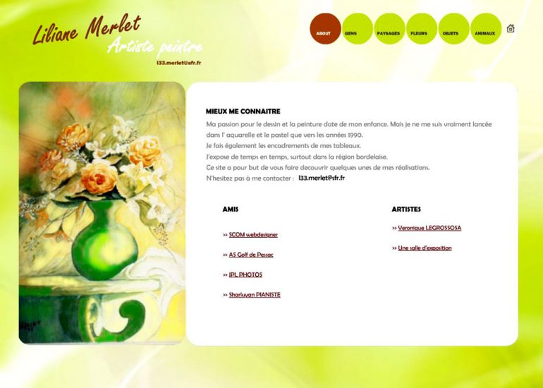 Liliane Aquarelle - Création site internet - Côte d'Azur