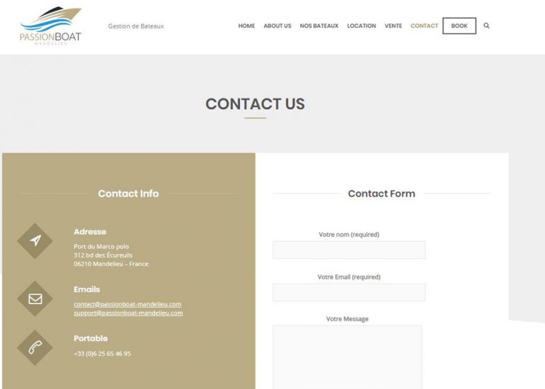 Création de sites internet - PassionBoat Mandelieu