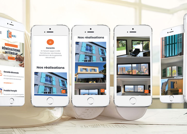 Création site internet de MRI Fermetures responsive design. Charte graphique et logo