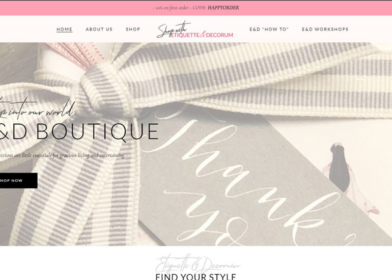 Création site e-commerce Etiquette & Decorum Shop