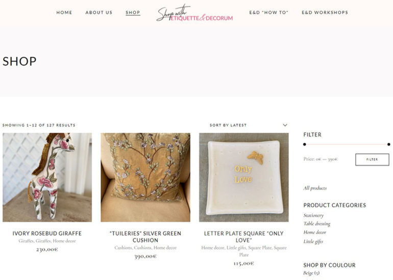 Création site e-commerce Etiquette & Decorum Shop