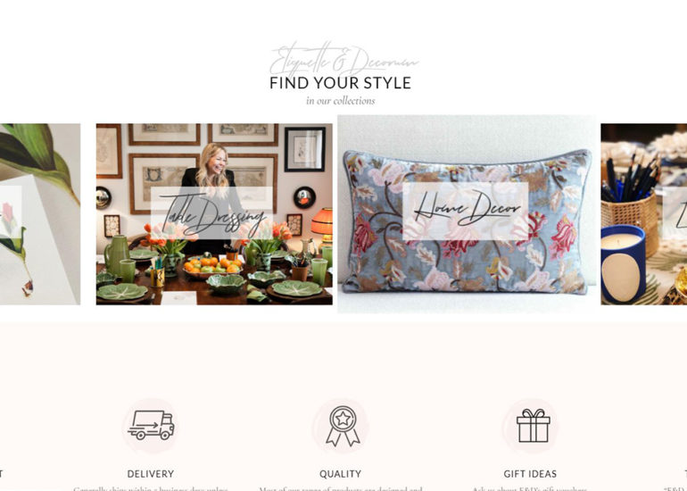 Création site e-commerce Etiquette & Decorum Shop