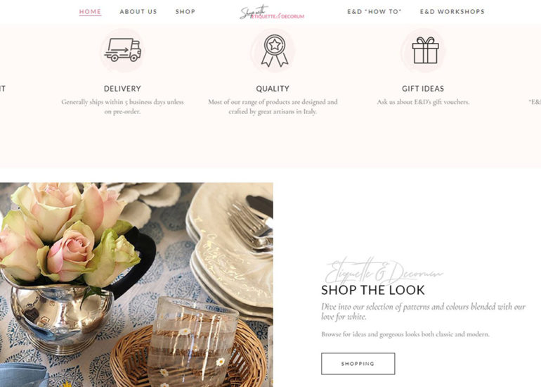Création site e-commerce Etiquette & Decorum Shop