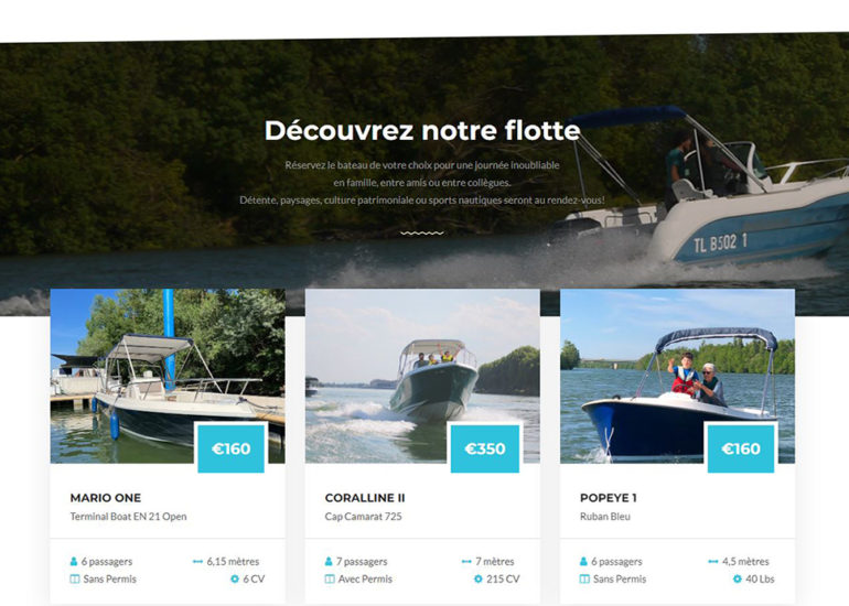 charte graphique, création de site internet de location de bateau, webmarketing, emailing, Community manager multi-réseaux pour Locaconcept